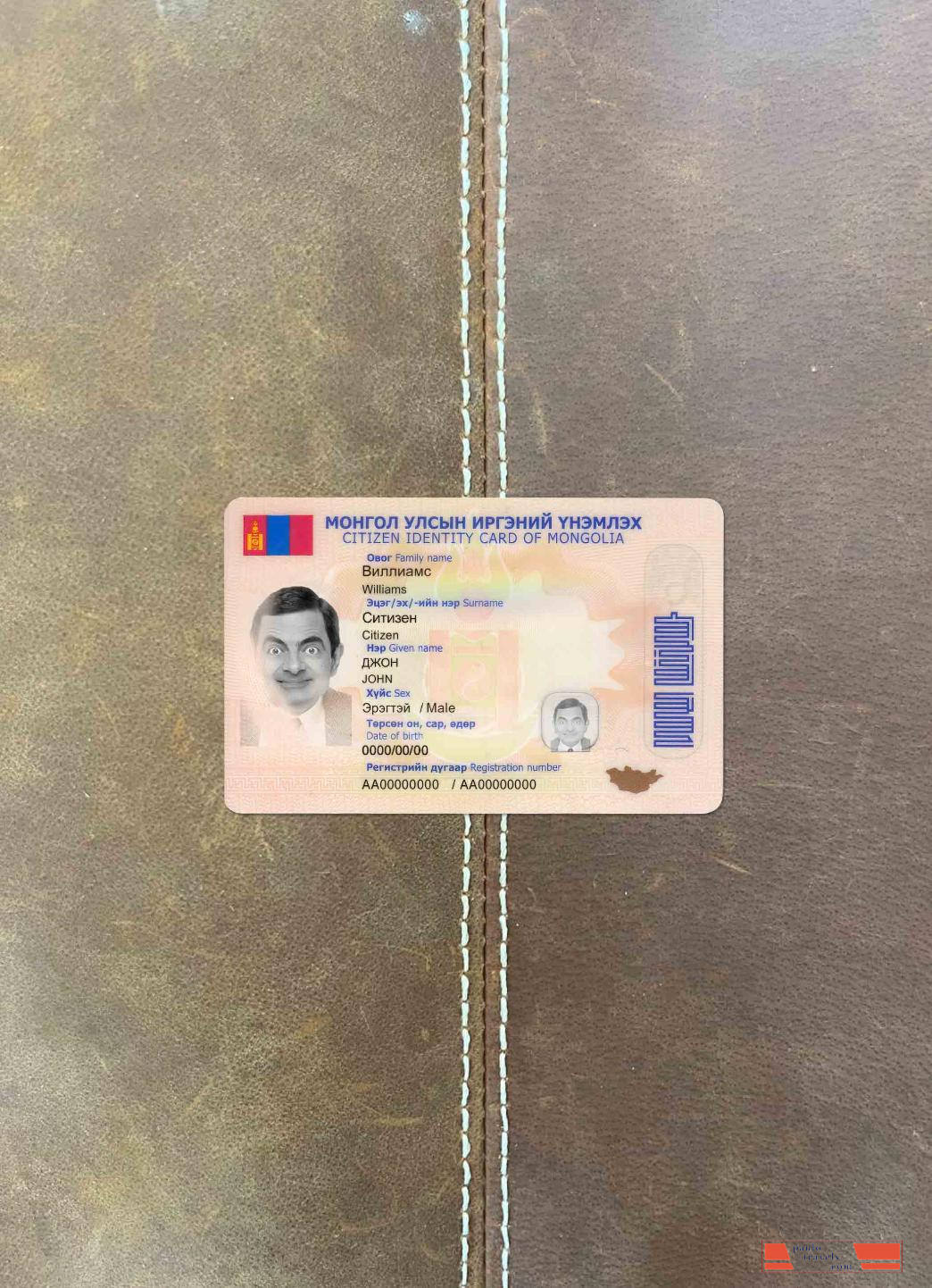 Mongolia ID photolook FRONT PSD template